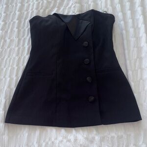 River Island Black Button Top